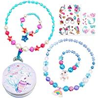 Los mejores  - Tacobear Pulsera Collar Niñas Joyas Niñas con Cuentas Unicorn Mermaid Rainbow Star Colgante Collar Pulsera Niña Juguete…